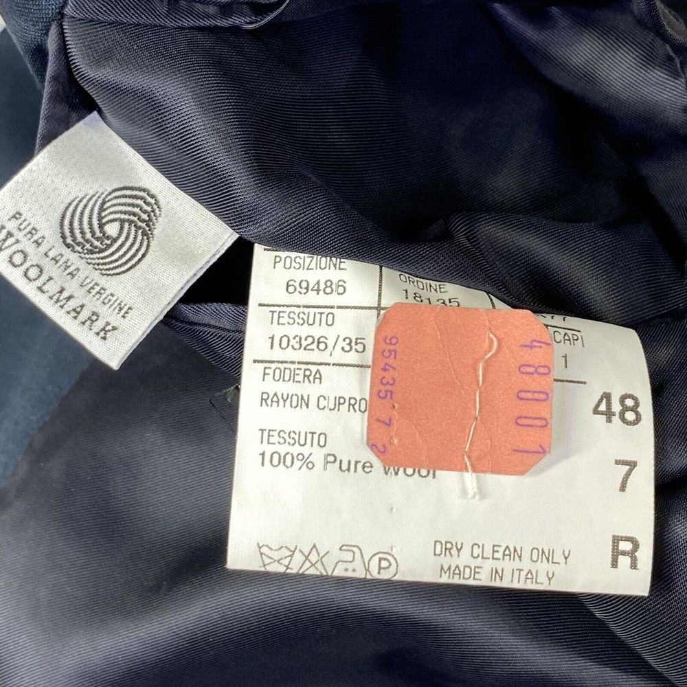 Canali Mens Wool Solid Navy Three Button Long Sle… - image 5